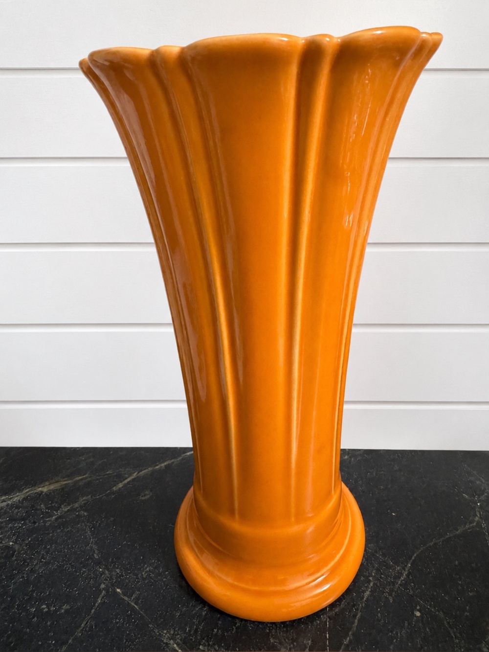 Retired Tangerine Fiestaware Medium Vase by Homer Loughlin 9.5/8” Art Deco